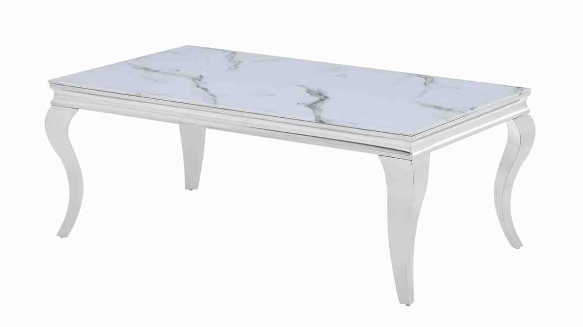 Bild 1 von Couchtisch Glasplatte Marmor Optik 115 x 65 cm - BELKA