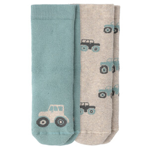 2 Paar Baby Socken mit Auto-Motiv