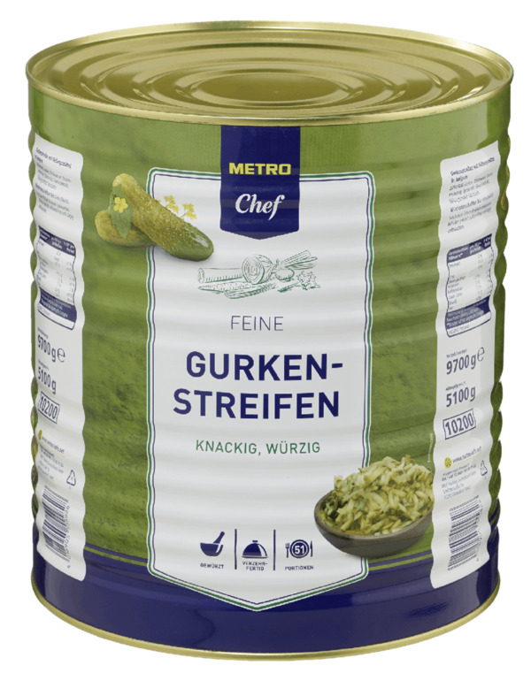 Bild 1 von METRO Chef Feine Gurkenstreifen Knackig & Würzig (10,2 l)