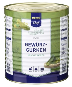 METRO Chef Gewürzgurken Knackig & Würzig 75/80 (10,2 l)