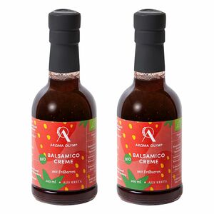 AROMA OLYMP Bio Balsamico mit Erdbeeren aus Kreta, 2 Flaschen Inhalt 400ml