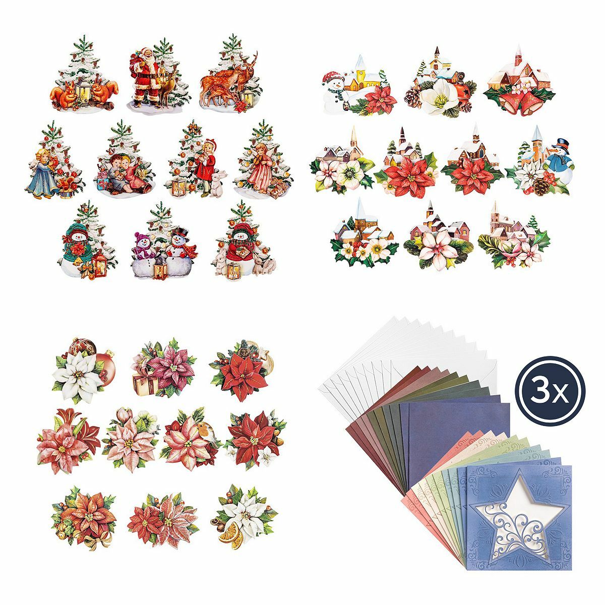 Bild 1 von KARIN JITTENMEIER Grußkarten-Set Sternkarten & 3D-Motive 120tlg.