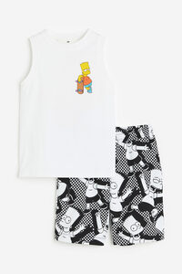 H&M 2-teiliges Set mit Print Weiß/Die Simpsons, T-Shirts & Tops in Größe 140. Farbe: White/the simpsons