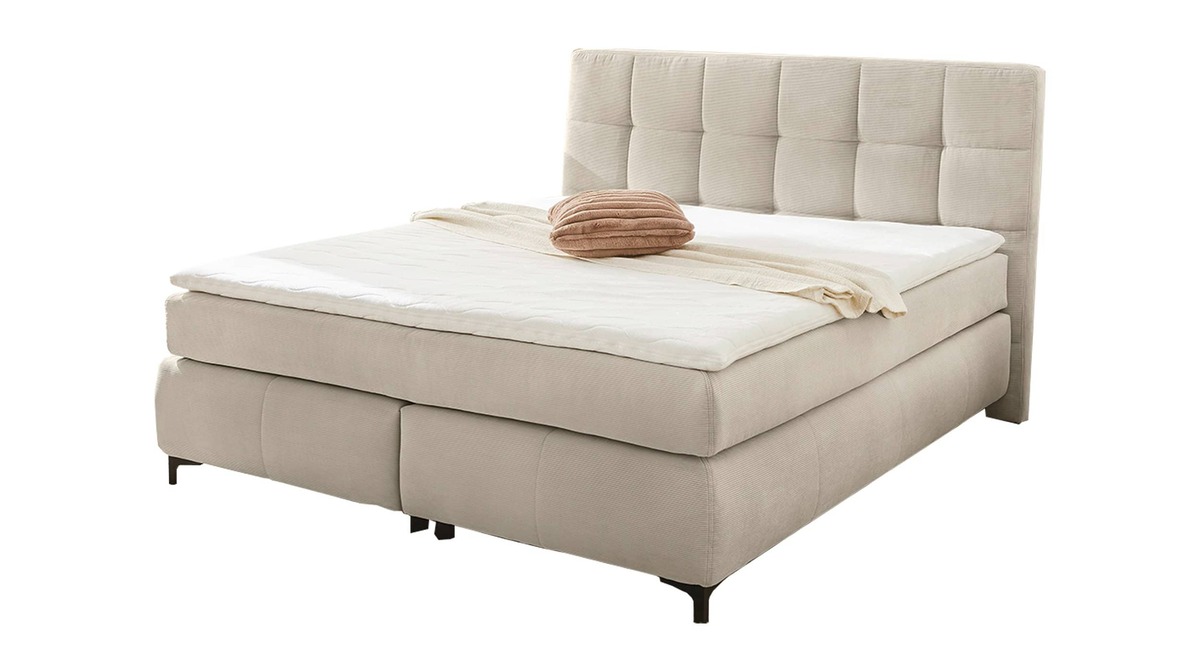 Bild 1 von Boxspringbett 180 x 200 cm beige Feincord - BEATRICE