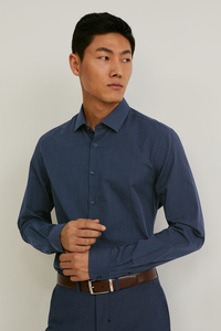 C&A Businesshemd-Slim Fit-Kent-bügelleicht, Blau, Größe: S