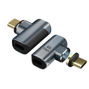 MoKo USB C auf USB C Adapter, [2 Stück] 90 Grad 24 Pins Type C Adapter, 40Gbps 8K@60Hz 100W Schnellladung Adapter Kompatibel mit Steam Deck Switch MacBook Pixel Chromebook