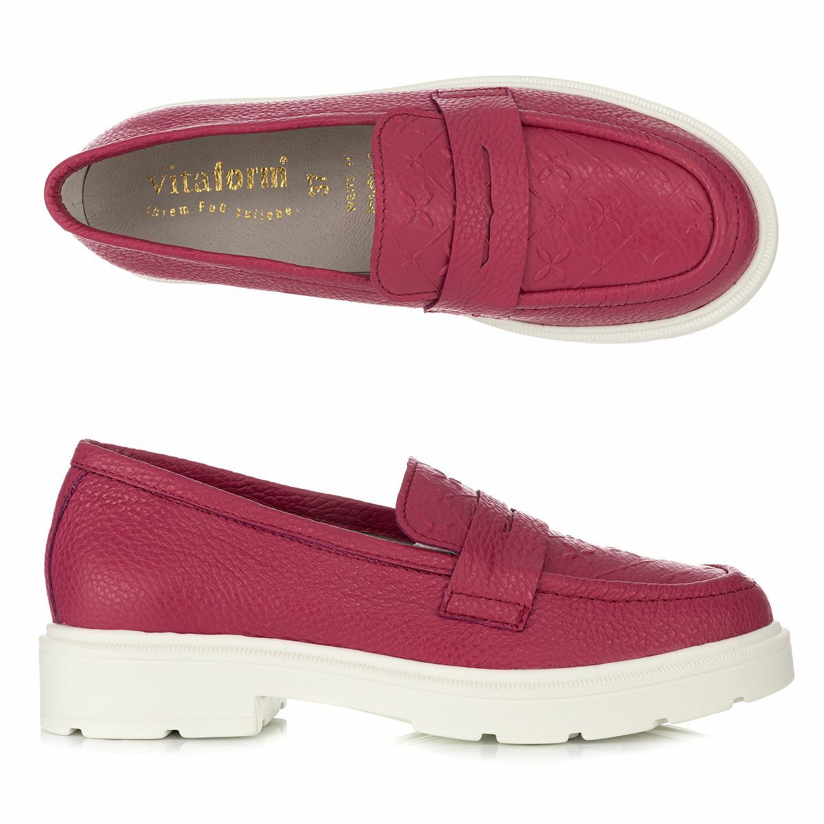 Bild 1 von VITAFORM Damen-Slipper Nappaleder Geprägtes Blatt Sohle Svenja