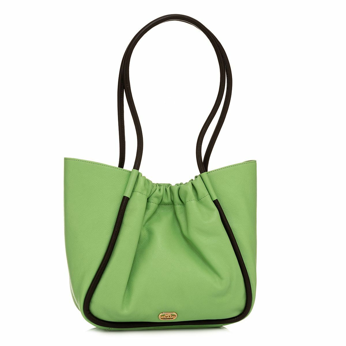 Bild 1 von VIA MILANO Henkeltasche echt Leder rundgenähten Henkel VIA MILANO Logo