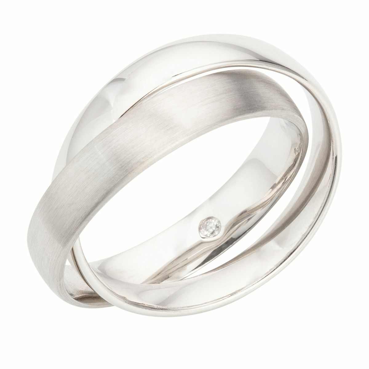 Bild 1 von PLATINITY Roll-Ring 1 Brillant 0,01ct. Lupenrein/hochf. Weiß Platin 999