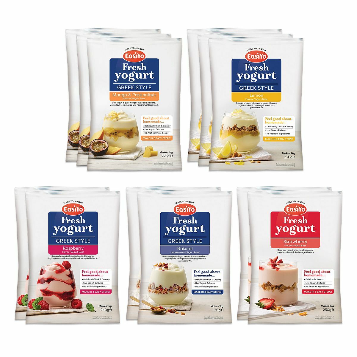 Bild 1 von EASIYO Joghurtpulver 12 Beutel für 12kg mit neuer Sorte Mango & Passionsfrucht