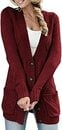 Bild 1 von Aleumdr Damen Strickjacke Casual Cardigan Damen Strickmantel Strickpullover Herbst Winter Outwear mit Taschen und Langarm