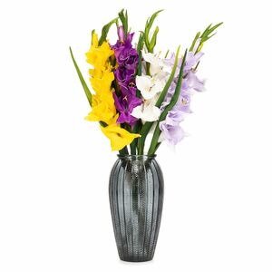 ABELLA Flora künstliches Bouquet Gladiolen getönte Glasvase Höhe ca. 63cm
