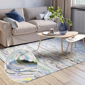 Teppich Saroya 200cm x 140cm, Farbe Blau Mix, rechteck