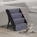 Bild 3 von PawHut Haustiertreppe Hundetreppe Einstiegshilfe mit grauem Teppich faltbar