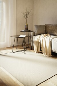 Teppich Wooly Hope, 70 cm x 130 cm, Farbe naturweiß, rechteckig, Gesamthöhe 5mm