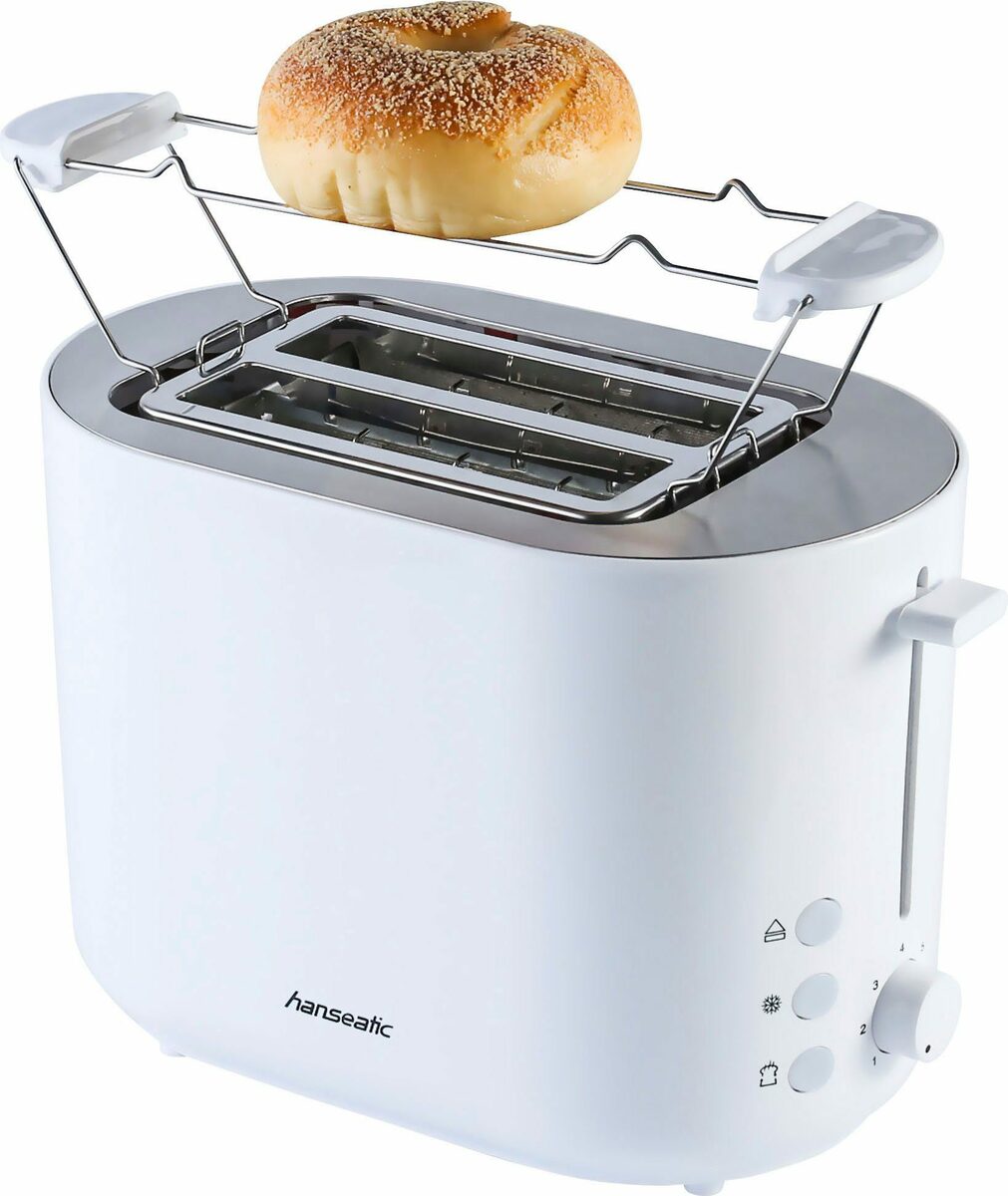 Bild 1 von Hanseatic Toaster HT2850WD, 2 kurze Schlitze, für 2 Scheiben, 850 W, mit Brötchenaufsatz