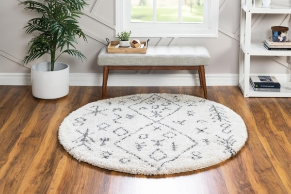 Bild 3 von MyFlair Teppich "Temara Shag" Rund Elfenbein CA10306