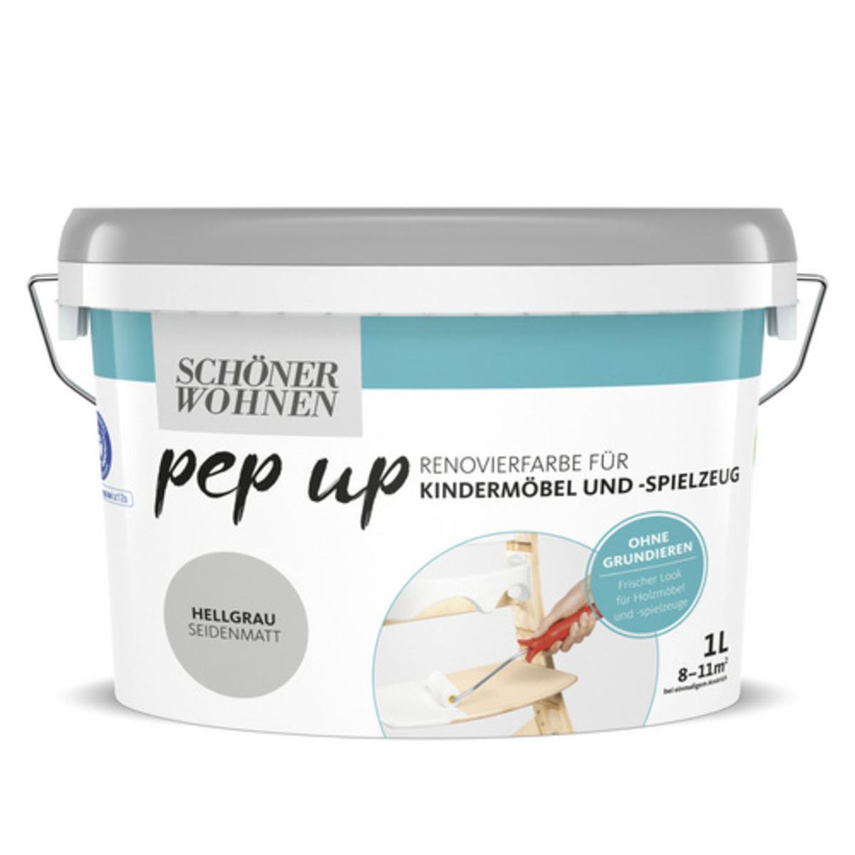 Bild 1 von SCHÖNER WOHNEN FARBE Möbellack, 1 l, hellgrau, seidenmatt