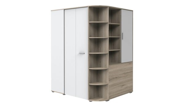 Bild 1 von Eckschrank mit Falttüren holzfarben Maße (cm): B: 124 H: 199 T: 148 Kindermöbel