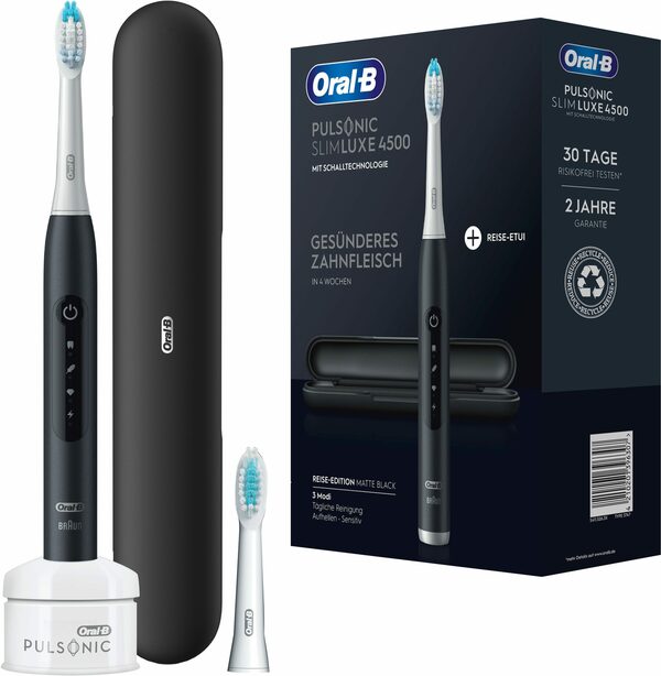 Bild 1 von Oral B Schallzahnbürste Pulsonic Luxe 4500, Aufsteckbürsten: 2 St., 3 Putzprogramme inkl. Sensitiv, Timer, Reise-Etui