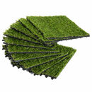 Bild 1 von Outsunny 10er Terrassenfliesen Set Kunstrasen Grasmatte Bodenfliese 25mm Grün