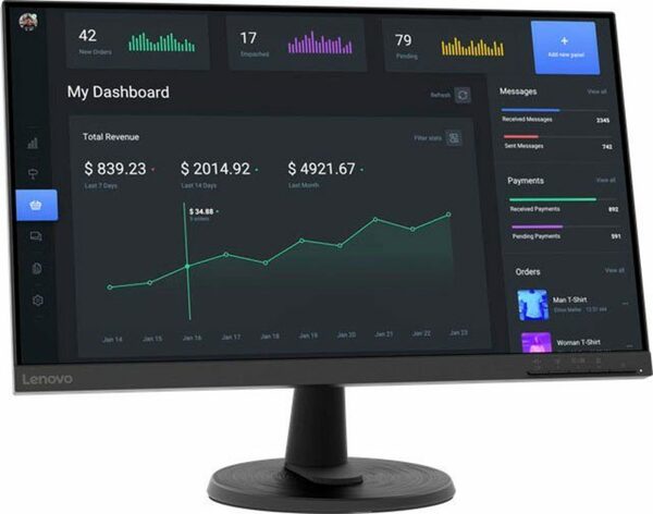 Bild 2 von Lenovo D24-40(D22238FD0) LED-Monitor (61 cm/24 ", 1920 x 1080 px, Full HD, 4 ms Reaktionszeit, 75 Hz, VA LED)