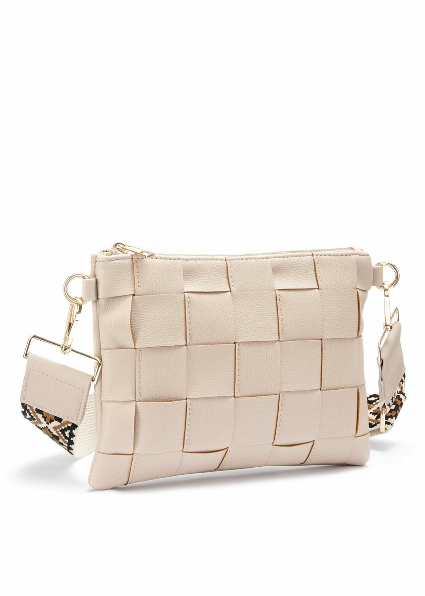 Bild 1 von LASCANA Umhängetasche, kleine Tasche, Minibag in Flechtoptik und mit farbigem Band VEGAN