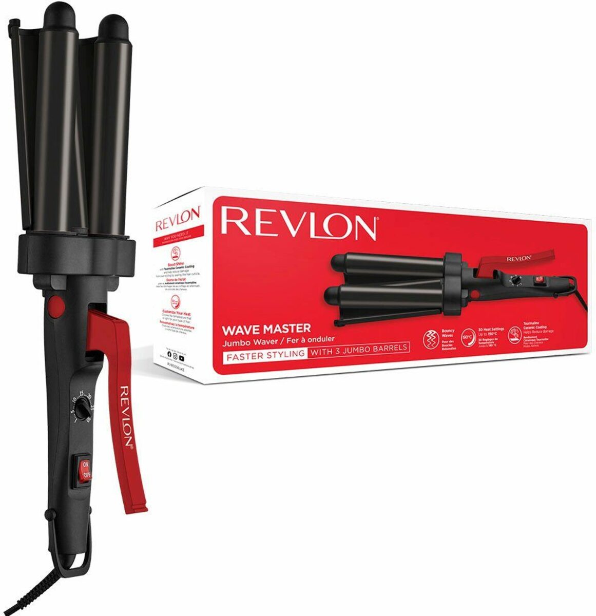 Bild 1 von Revlon Welleneisen Wave Master TURMALIN-KERAMIKBESCHICHTUNG, Jumbo-Welleneisen