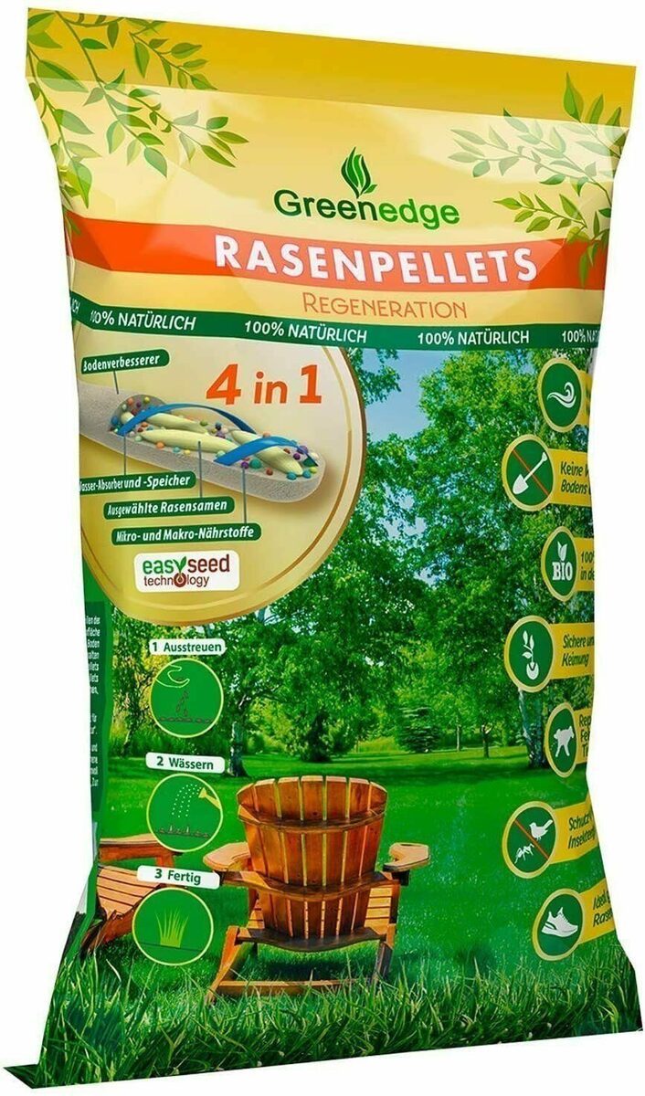 Bild 2 von GreenEdge Blumenerde Rasenpellets (Spiel-u. Sportrasen) pelletierte Rasensamen (950 GR), mit pelletierte Rasensamen mit Mikro-und Makronährstoffen