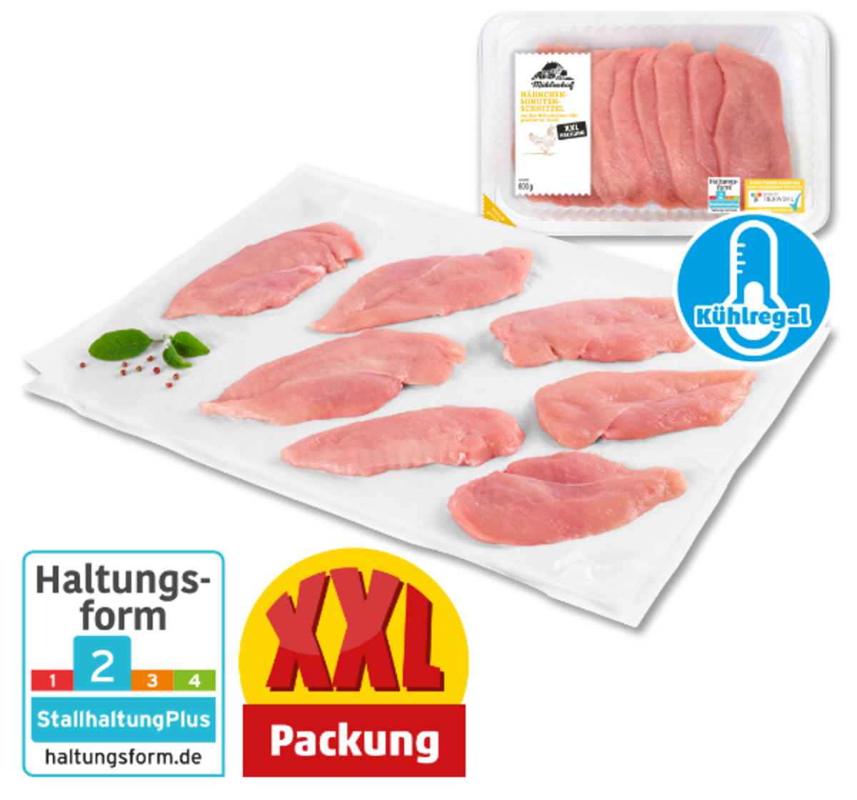 Bild 1 von MÜHLENHOF Frische Hähnchen-Minutenschnitzel*