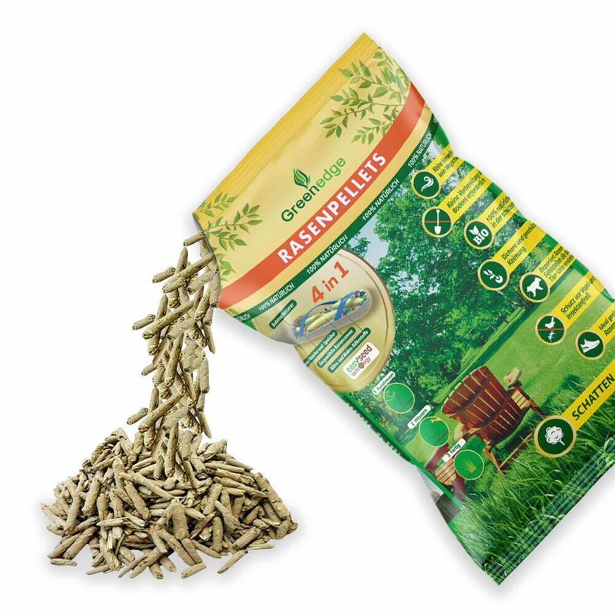 Bild 1 von GreenEdge Blumenerde Rasenpellets (Spiel-u. Sportrasen) pelletierte Rasensamen (950 GR), mit pelletierte Rasensamen mit Mikro-und Makronährstoffen