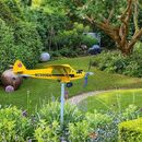 Bild 3 von Hikeren Wetterfahne Piper J3 Cub Flugzeug-Wetterfahne, Metall Außenskulptur, für Flugliebhaber, 12.6''*11.8''