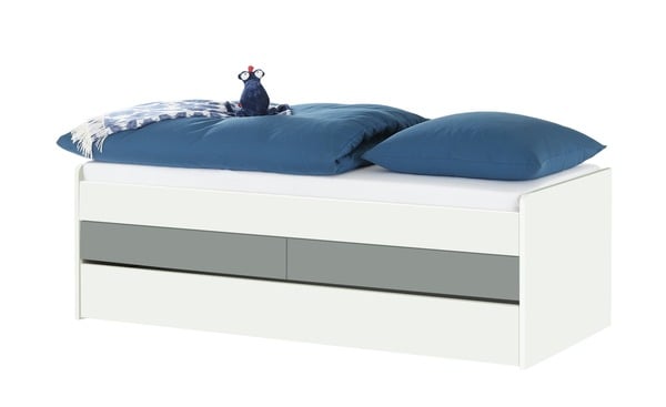 Bild 1 von Duobett mit Stauraum  Grow Up weiß Maße (cm): B: 97 H: 66 Jugendmöbel