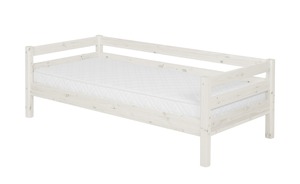 FLEXA Bett mit hinterer Absturzsicherung  Classic weiß Maße (cm): B: 100 H: 67 Jugendmöbel