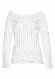 Vivance Carmenpullover mit Ajourmuster