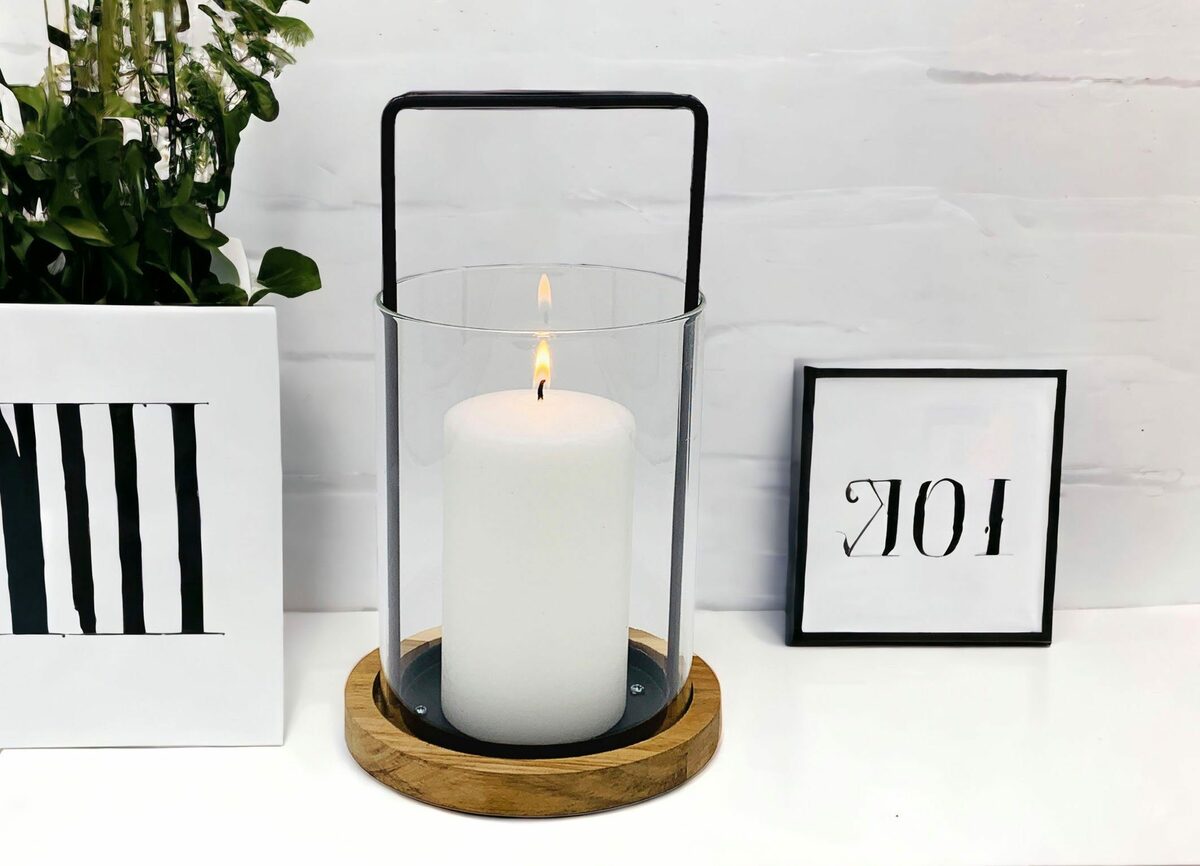 Bild 2 von Home affaire Windlicht Kerzenhalter Weillen (1 St), Stumpenkerzenhalter, Höhe ca. 22 cm, Glaszylinder abnehmbarer