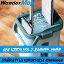 Bild 3 von MAVURA Wischmopp WonderMop Profi Bodenwischer Set - Wischmop mit Eimer, Mikrofaser-Mopp, und 2-Kammer Auswringfunktion, - Effektive Reinigung von Böden und Oberflächen