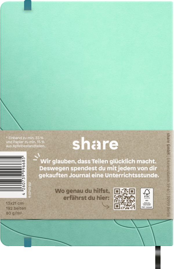 Bild 2 von share Notizbuch A6 Blanko minze & türkis