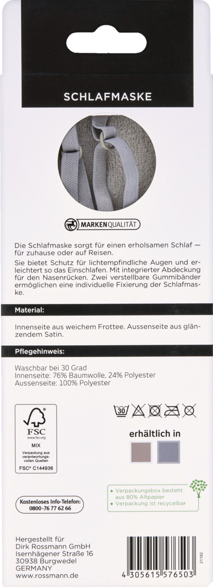 Bild 2 von for your Beauty cosmetic Schlafmaske