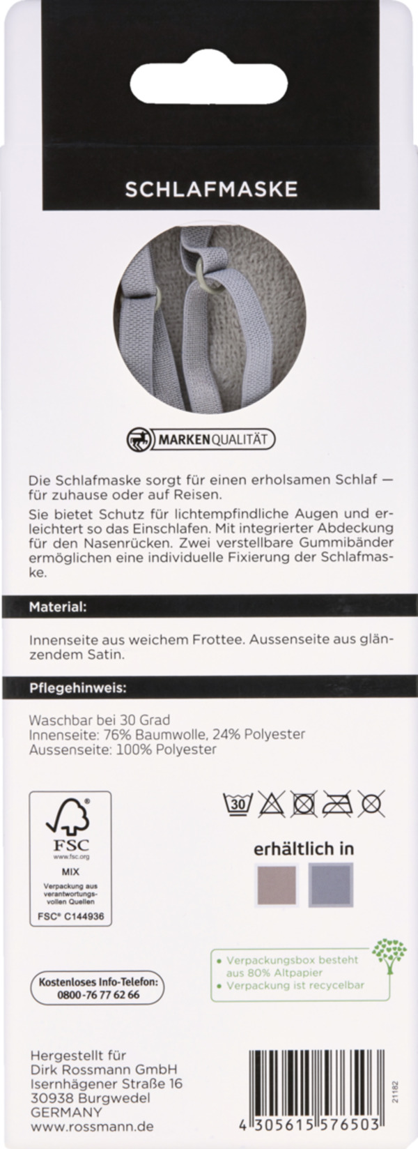 Bild 2 von for your Beauty cosmetic Schlafmaske