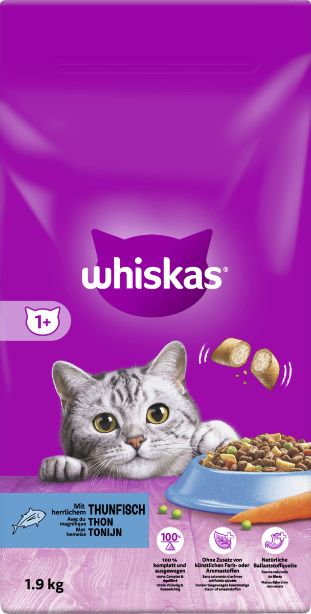 Bild 1 von Whiskas 1+ mit Thunfisch Trockenfutter