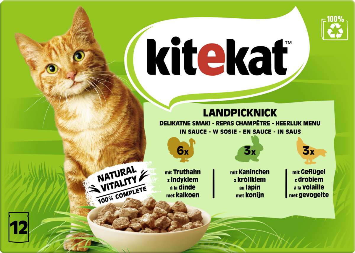 Bild 1 von Kitekat Katze Nassfutter Portionsbeutel Multipack Landpicknick in Sauce