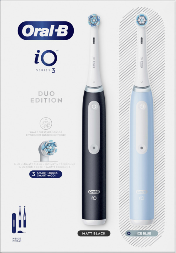 Bild 1 von Oral-B Elektrische Zahnbürste iO Series 3n Matt Black/Ice Blue mit 2. Handstück