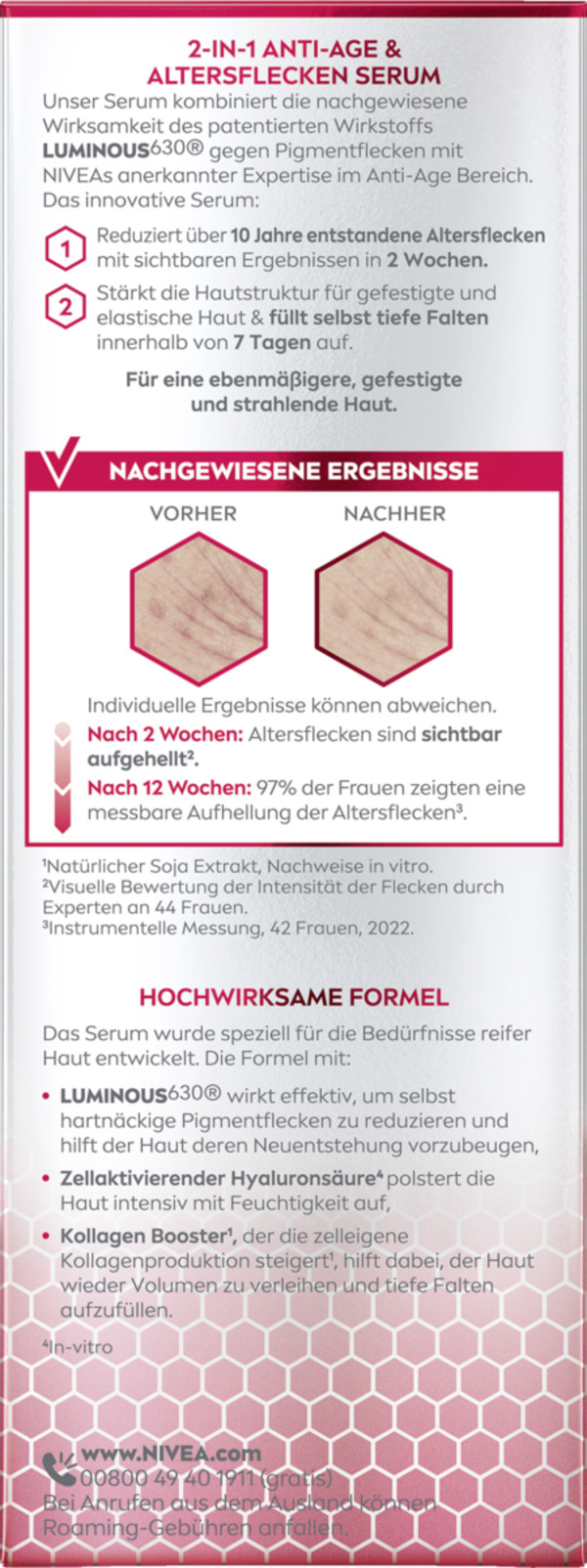 Bild 2 von NIVEA Cellular Luminous 630 Anti-Pigmentflecken Altersflecken Serum