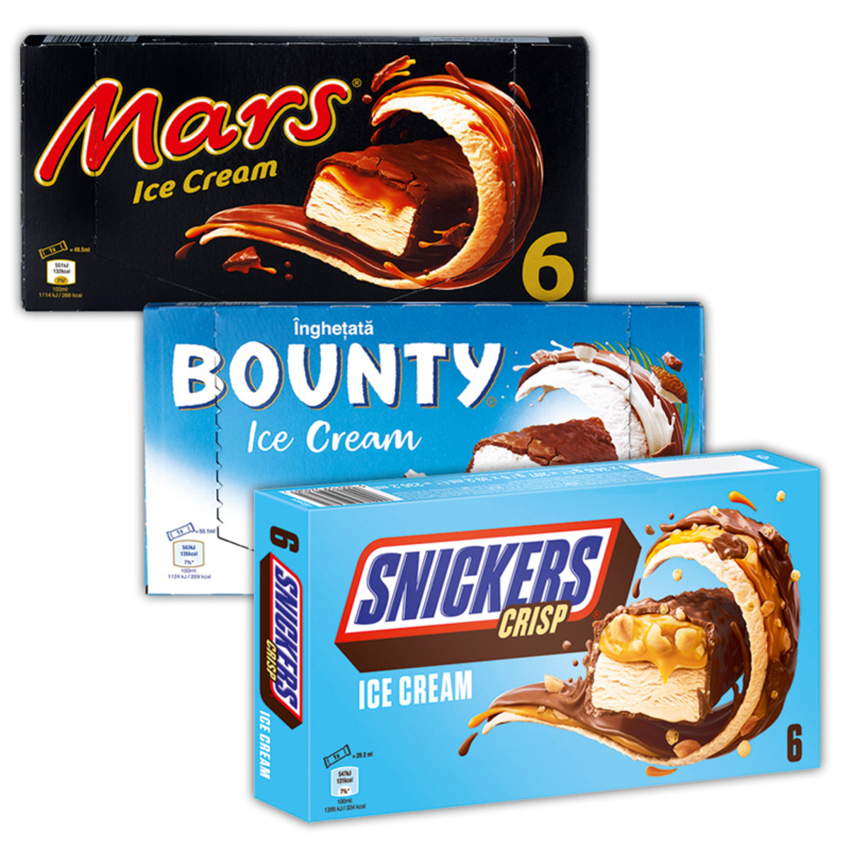 Bild 1 von Mars/ Bounty/ Snickers Eisriegel 6er Pack
