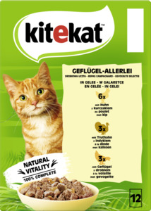 Kitekat Katze Nassfutter Portionsbeutel Multipack Geflügel-Allerlei in Gelee