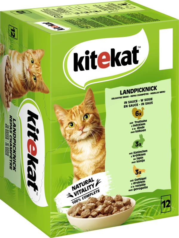 Bild 2 von Kitekat Katze Nassfutter Portionsbeutel Multipack Landpicknick in Sauce