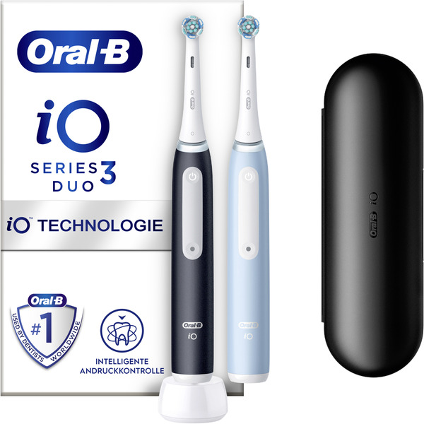 Bild 3 von Oral-B Elektrische Zahnbürste iO Series 3n Matt Black/Ice Blue mit 2. Handstück