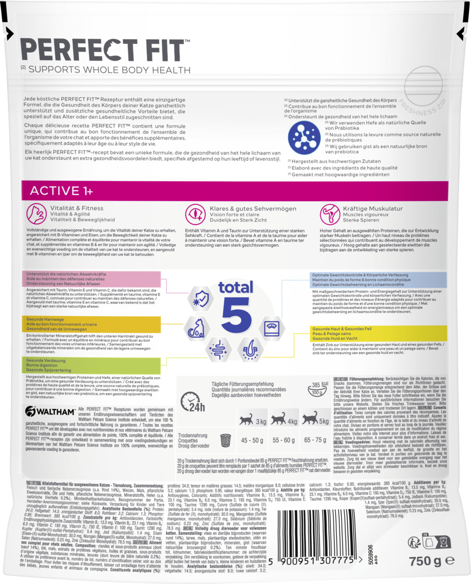 Bild 2 von Perfect Fit Katze Trockenfutter Active 1+ mit Rind