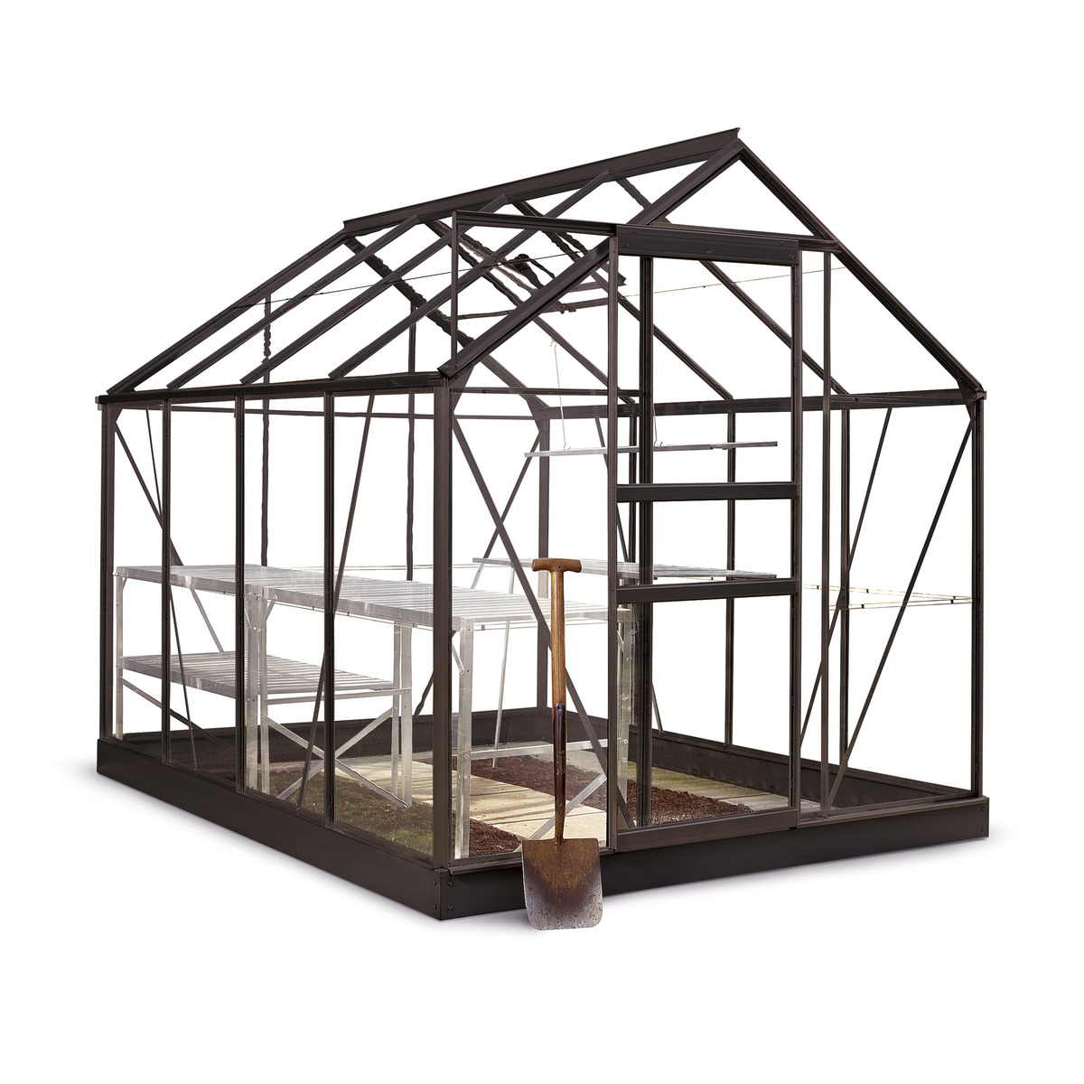 Bild 1 von Halls Gewächshaus 'Popular 86' 5,0 m², 3 mm Blankglas, Schwarz